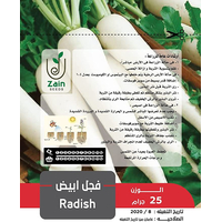 بذور الفجل الابيض من زين سيدز للزراعة المنزلية 25 جرام