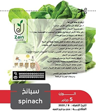 بذور سبانخ من زين سيدز للزراعة المنزلية - 5 جرام 